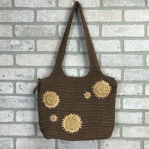 The Sak crochet shoulder tote bag purse